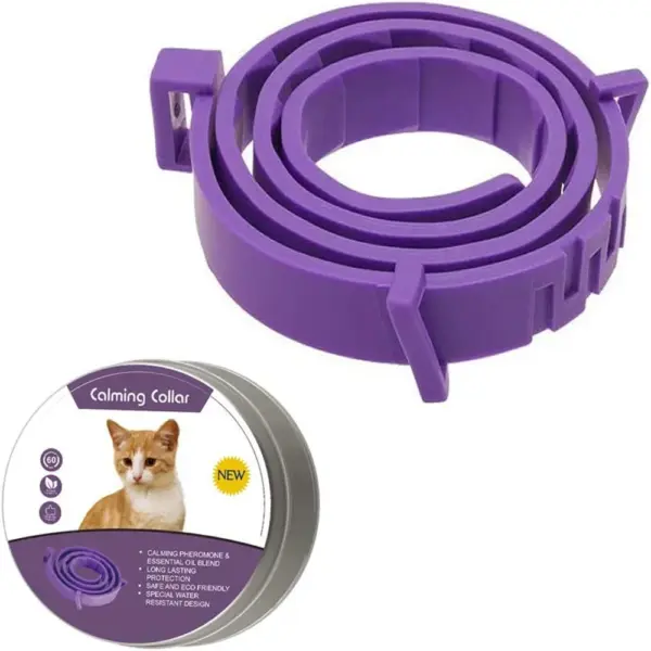 Beruhigendes Haustierhalsband für Katzen und Hunde, verstellbare Angst-Pheromon-Reduzierung, Haustierhalsband, langlebig, natürlich, ruhig, entspannen, beruhigende Halsbänder - Image 9
