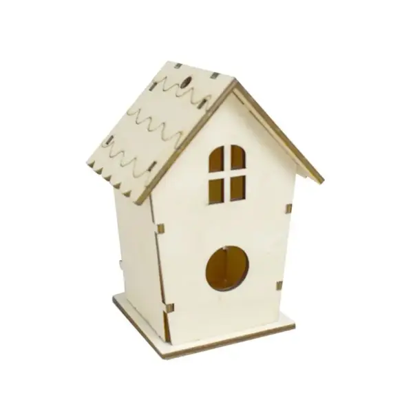 Natural Wooden Bird House Nest for Creative DIY Handmade Crafts Decorative Simulated Box for Bluebird Finch Wren Chickadee - Image 2