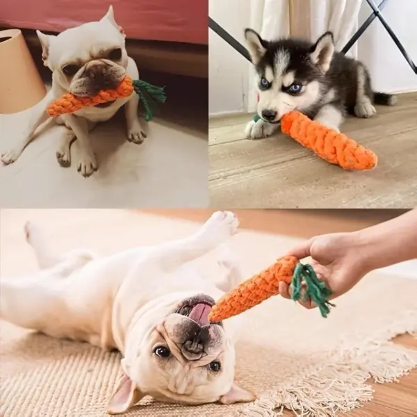 1pc Haustier Knoten Spielzeug für Hund und Katze Karotte Form Hund Kauen Spielzeug Baumwolle Seil Spielzeug für Indoor Hunde katze Spielzeug Hund Zubehör - Image 2