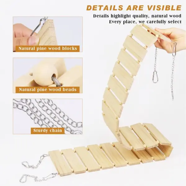 Bird Swings Weatherproof Wooden Bird Stand Heavy Duty Enrichment Toys Boredom-Relief Chicken Coop Accessories For Rooster Parrot - Image 12