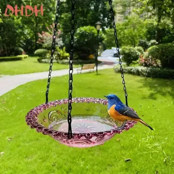 New Bird Flower Shaped Hanging Bird Feeder Birdbath For Garden Yard Farm Supplies Hummingbird Feeder Supplies Birdbath Bird Bath - Image 4