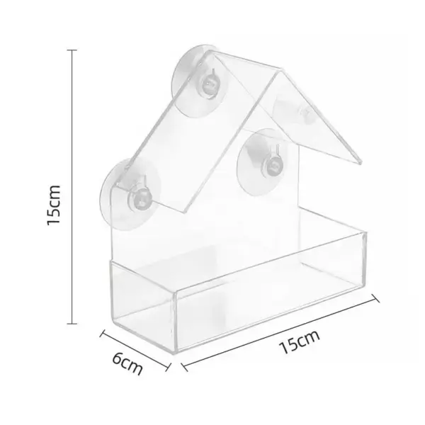 Practical Bird Feeder Transparent Food Dispenser House Outdoor Window Birdfeeder Water for Finches Chickadees - Image 13