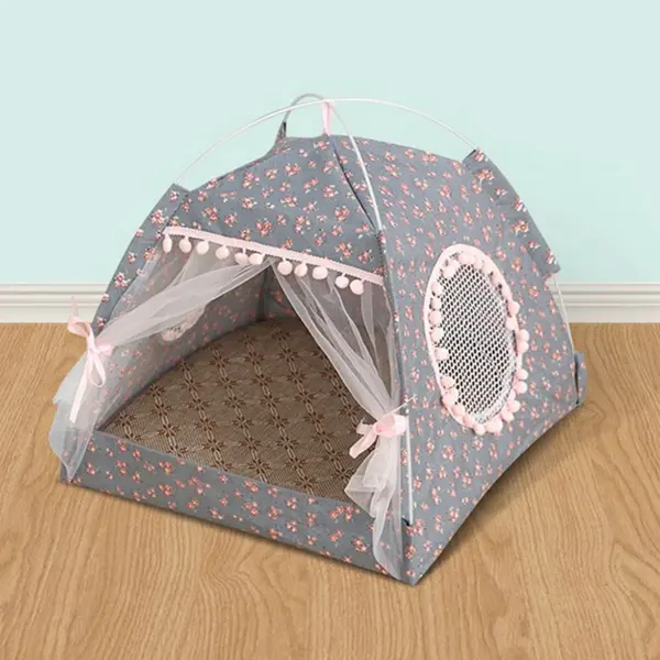 Katzenbett, faltbar, Katzenzelt, Hundebett, Kätzchen, Hundekorb, Betten, niedliche Katzenhäuser, Heimkissen, Haustierhütte, Produkte, süße Prinzessin - Image 9