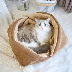 Katzen betten für den Winter warmes Zubehör Kätzchen häuser Hunde bett Korb matte Dinge Kissen Haus Welpen waren Haustier bedarf