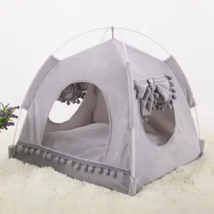 Katzenbett, faltbar, Katzenzelt, Hundebett, Kätzchen, Hundekorb, Betten, niedliche Katzenhäuser, Heimkissen, Haustierhütte, Produkte, süße Prinzessin