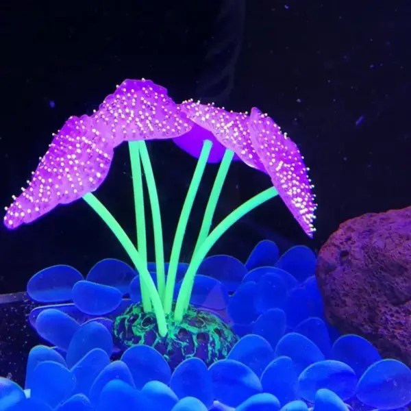 Aquarium Zubehör Anemone Unkraut Fisch Zubehör Kunststoff dekorieren Dekoration simulieren künstlich leuchtende Pflanzen Wasser - Image 9