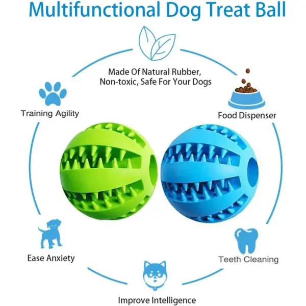 Hund Spielzeug Ball Interaktive Gummi Bälle Welpen Kauen Spielzeug Haustier Zahn Reinigung Ball Katzen Haustiere Lebensmittel Behandeln Feeder Silikon Bälle Spielzeug - Image 4