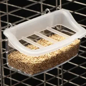 Bird Feeding Box Splashproof Dispenser Parrots Feeding Bowl Birds Cage Hanging Feeder Plastic Dropshipping