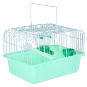 Portable Bird Cage for Travel Small Iron Parakeet Lovebird Cages Perch Food Box Water Dispenser Durable ABS Spacious Outdoor