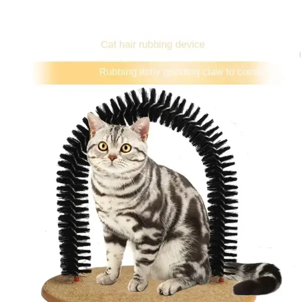 Katzenspielzeug Bogen Selbst Grooming Pamper Katze mit einer Massage Pflege Reibbürste mit Kratzpad Spielzeug für Katzen Interaktives Spielzeug - Image 11