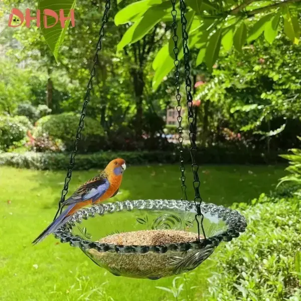 New Bird Flower Shaped Hanging Bird Feeder Birdbath For Garden Yard Farm Supplies Hummingbird Feeder Supplies Birdbath Bird Bath - Image 5
