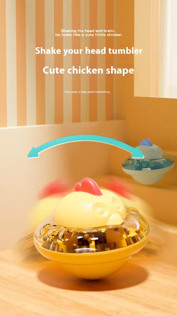 Katzen- und Hundefutterspender, Spielzeug, lustige Hühnerform, interaktives langsames Futterspender-Puzzlespielzeug für Katzen und Hunde - Image 10