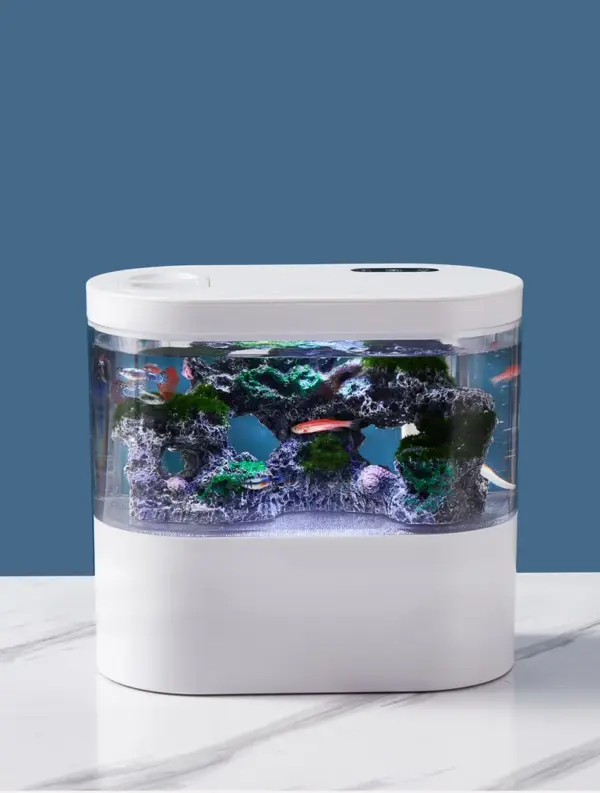 USB Mini Desktop Aquarium Built-in Water Pump / LED light / Filter Self circulation and self circulation goldfish tank - Image 21