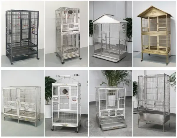 Love Bird Double Cage Stainless Steel Large Vintage Bird Cage Jaulas De Cotorras Luxury Pet Bird Parrot Macaw Breeding Cage - Image 14