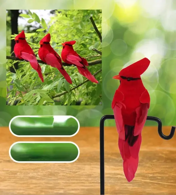 Hot 2pcs Simulation Feather Birds with Clips for Garden Lawn Tree Decor Handicraft Red Birds Figurines Home Decoration - Image 27
