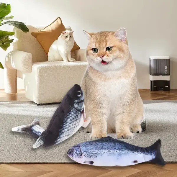 Katze Hund Spielzeug Fisch USB Lade Elektrische Floppy Simulation Fisch Interaktive Ausbildung Zähne Schleifen Haustier Kauen Spielzeug - Image 2