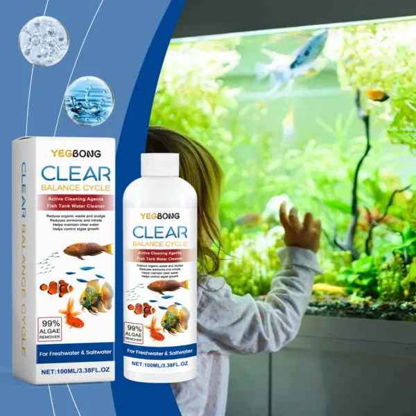Aquarium clarifier; clean aquarium stains and sludge, clear water control algal growth - Image 4