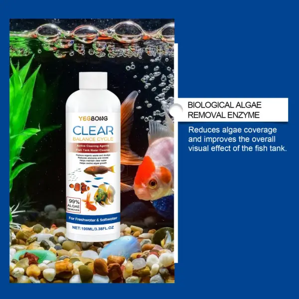 Aquarium clarifier; clean aquarium stains and sludge, clear water control algal growth - Image 12