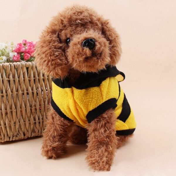 Bee Pet Puppy Coat Apparel Outfit Fleece Clothes Dog Cat Hoodie Fancy Costume  Halloween Cosplay Sweater Dog Hoodies - Image 9
