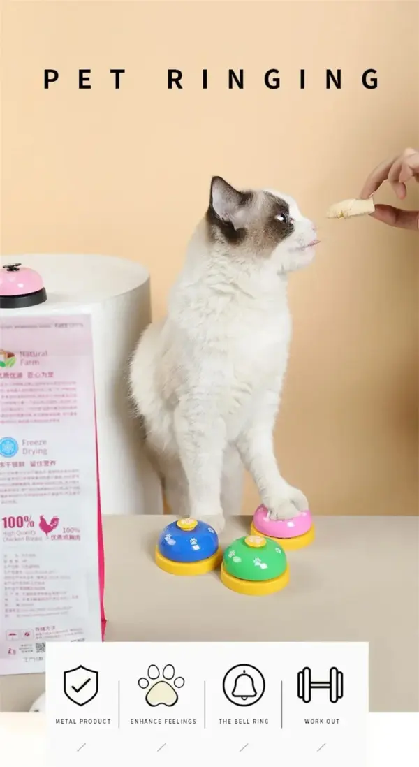 Hunde trainieren Glocken Katze Mahlzeit Glocke Welpen Fütterung Anruf Glocke Kind Hand Fähigkeit Training interaktive Katzen Spielzeug Haustier Training Knopf - Image 11