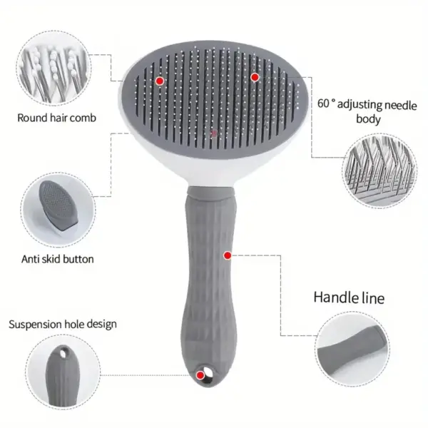 Dog brush, cat brush, self-cleaning pet brush for combing long and short hair dogs, cats, rabbits, etc. to remove loose hair - Image 5