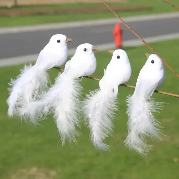 Hot 2pcs Simulation Feather Birds with Clips for Garden Lawn Tree Decor Handicraft Red Birds Figurines Home Decoration - Image 12