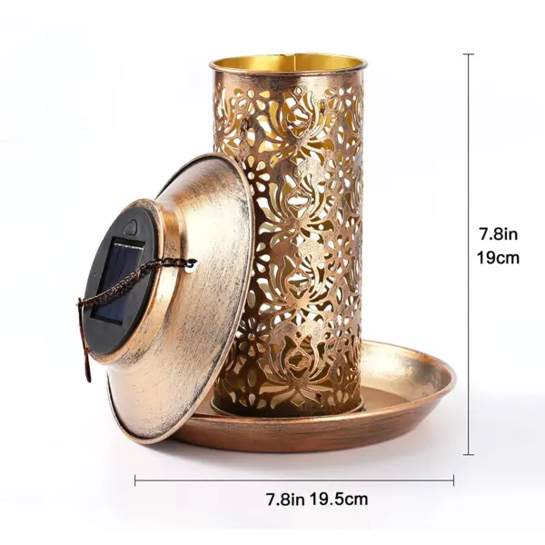 Solar Bird Feeder Metal Outdoors Hanging Bird House with Light Gift Ideas for Bird Lovers Outdoor Garden Backyard Decoration - Image 5