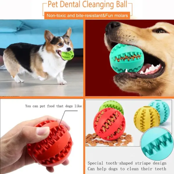 Hund Spielzeug Ball Interaktive Gummi Bälle Welpen Kauen Spielzeug Haustier Zahn Reinigung Ball Katzen Haustiere Lebensmittel Behandeln Feeder Silikon Bälle Spielzeug - Image 2