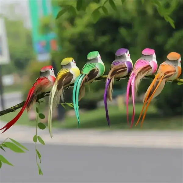 Hot 2pcs Simulation Feather Birds with Clips for Garden Lawn Tree Decor Handicraft Red Birds Figurines Home Decoration - Image 13