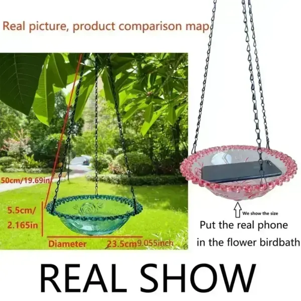 New Bird Flower Shaped Hanging Bird Feeder Birdbath For Garden Yard Farm Supplies Hummingbird Feeder Supplies Birdbath Bird Bath - Image 19