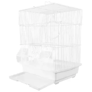 1 Set Birdcage Metal Bird Carrier Portable Outing Parrot Cockatiel Wire Pet Cage Parrot Cage feeder universal pet birds supplies