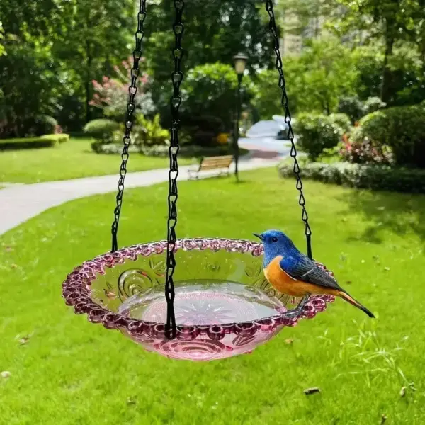 New Bird Flower Shaped Hanging Bird Feeder Birdbath For Garden Yard Farm Supplies Hummingbird Feeder Supplies Birdbath Bird Bath - Image 20