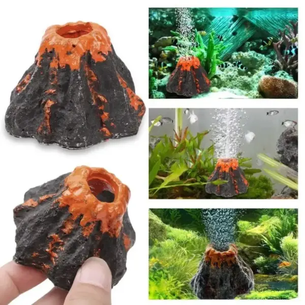 Aquarium Volcanic Bubble Stones Oxygen Pump Fish Tank Decor Bubbling Hiding Cave Resin Aeration Stone Water Quality Silent Aquas - Image 5