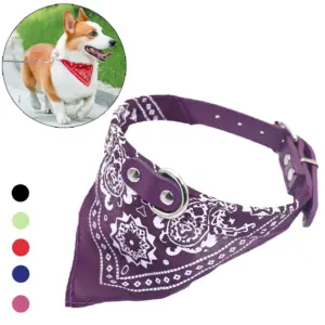 PU-Katzen-Hundehalsband mit Schal für kleine und mittelgroße Hunde, Chihuahua, Corgi, Welpe, verstellbare Halsbänder, Heimtierbedarf, Zubehör für Perros