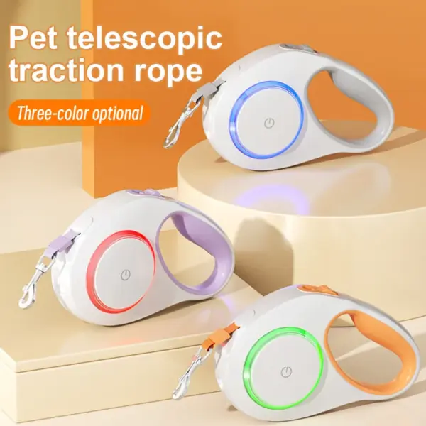 Automatic Retractable Dog Leash 5m LED Light Scalable Dog For Puppy Walking Running Outdoor Travel Hiking Traction Nylon Strap - Image 5