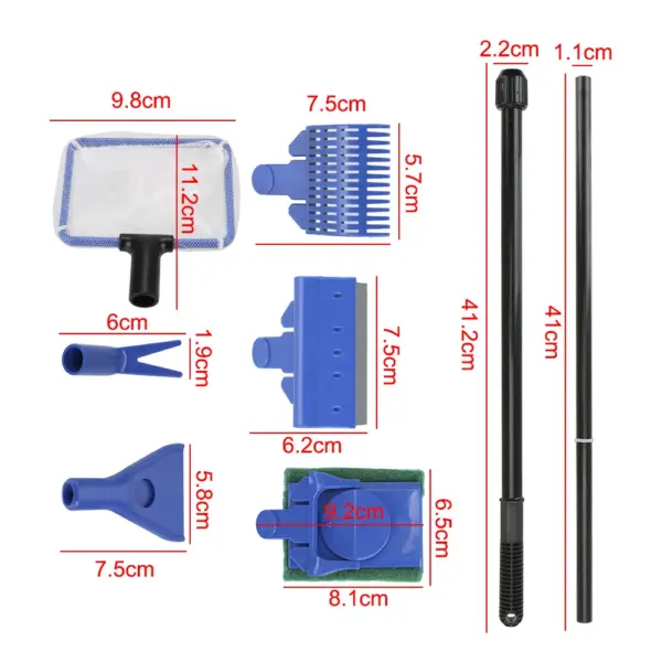 Adjustable Aquarium Tank Clean Set Aquarium Cleaning Tools 5 in 1 Aquarium Cleaner - Image 3