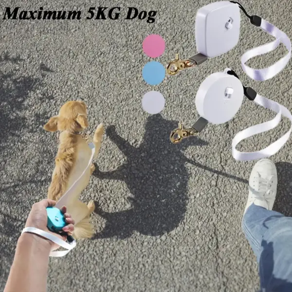 Retractable Dog Leash 2m Length Mini Pocketable with Adjustable Metal Carabiner for S/M Size Puppy and Kitty Pet Automatic Leash - Image 14