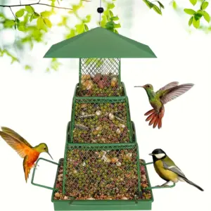 Heavy duty outdoor bird eater - metal mesh design, perfect for Cardinals and wild birds, garden and yard decorations