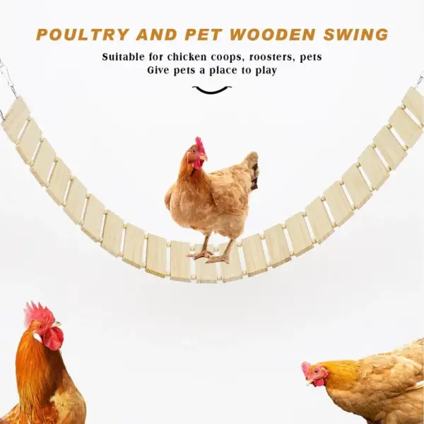 Bird Swings Weatherproof Wooden Bird Stand Heavy Duty Enrichment Toys Boredom-Relief Chicken Coop Accessories For Rooster Parrot - Image 13