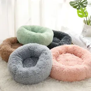Plüsch-Haustiernest für Zuhause, Winter-Katzennest, Hundenest, warm, abnehmbar und waschbar, rundes Katzennest, Haustierbett, saisonale universelle Dekoration
