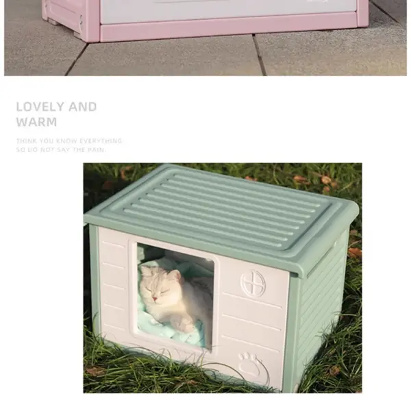HOOPET Katzenstreu Katzenhaus Cottage Sommer Outdoor Regenfeste Hundehütte Katzenhaus Streunende Katze Outdoor Nester - Image 28