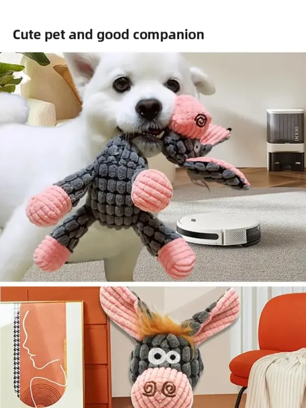 Hund klingendes Spielzeug Backenzahn Training dekomprimieren interaktive biss feste Esel Form Plüschtiere Haustier zubehör - Image 13