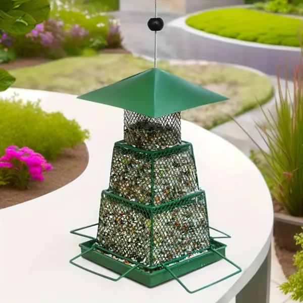 Heavy duty outdoor bird eater - metal mesh design, perfect for Cardinals and wild birds, garden and yard decorations - Image 2
