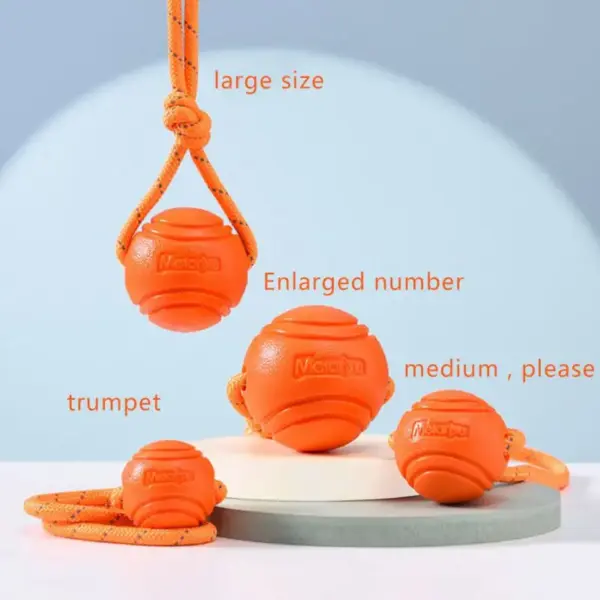 Hundeball-Spielzeug, federnde Gummiball, Kauspielzeug, Haustier-Hunde-Spielzeugball mit Schnur, interaktives Spielzeug für große Hunde, Welpen-Spiele, Spielzeug - Image 4