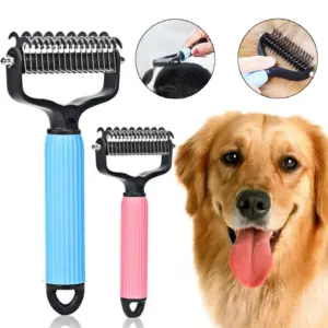 Ein doppelseitiger Knotenkamm für Haustiere, Hundekamm, Hundekamm, Katzenschönheit, Haarentfernung, Katzenkamm, Heimtierbedarf