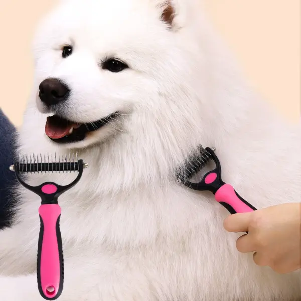Ein doppelseitiger Knotenkamm für Haustiere, Hundekamm, Hundekamm, Katzenschönheit, Haarentfernung, Katzenkamm, Heimtierbedarf - Image 2