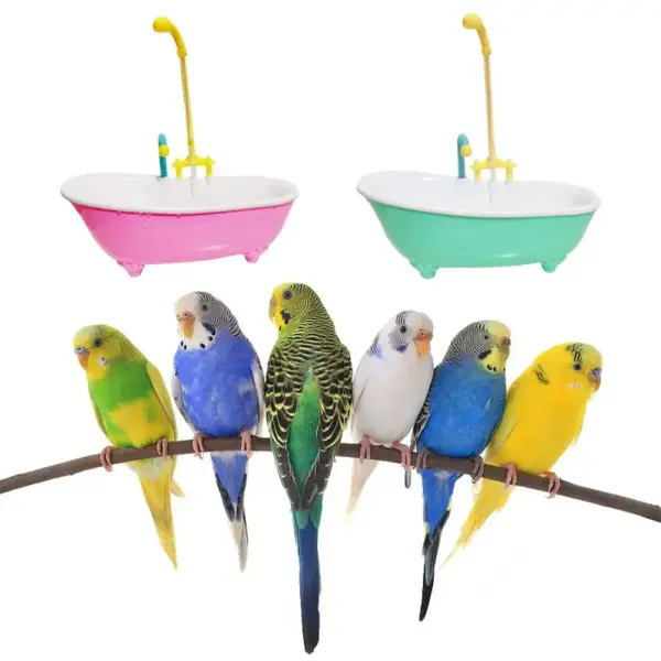 Parrot Automatic IntelligentBath Bird Shower Bathtub Supplies Blue Cute Plastic Cage AccessoriesHousehold Accessory Bird Bath - Image 12