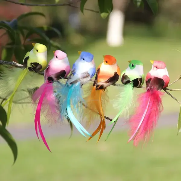 Hot 2pcs Simulation Feather Birds with Clips for Garden Lawn Tree Decor Handicraft Red Birds Figurines Home Decoration - Image 41