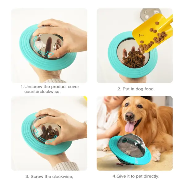 Interaktiver Leckerli-Ball für Hunde zum Auslaufen von Speisen für kleine und große Hunde. Verbessern Sie das IQ-Trainingsspielzeug. Dackel-Spielzeug für Welpen mit langsames Futter - Image 6