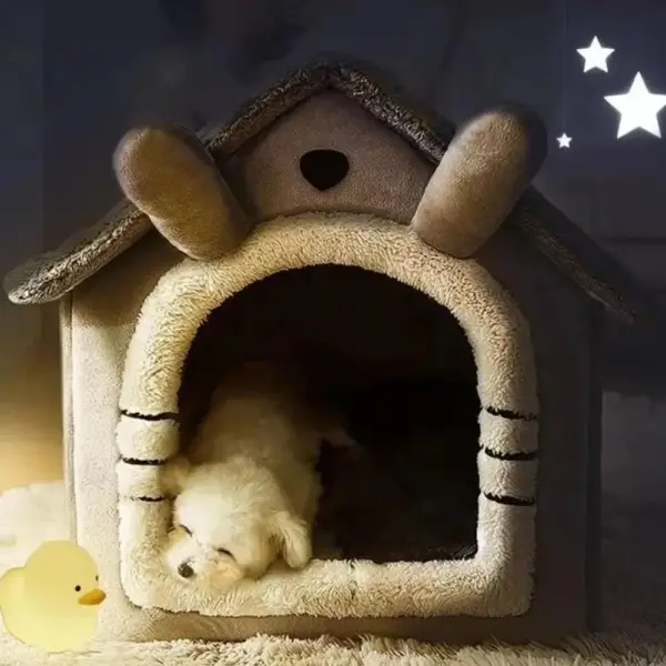 Verdicktes Haustier warmes Haus Katze und Hundehütte Winter warm universell für alle Jahreszeiten abnehmbar und wasch bar niedlich neu bequem - Image 17